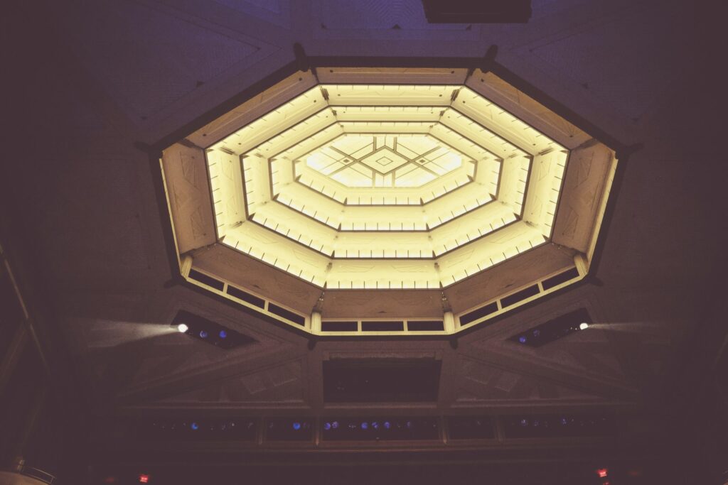 brown and white ceiling light